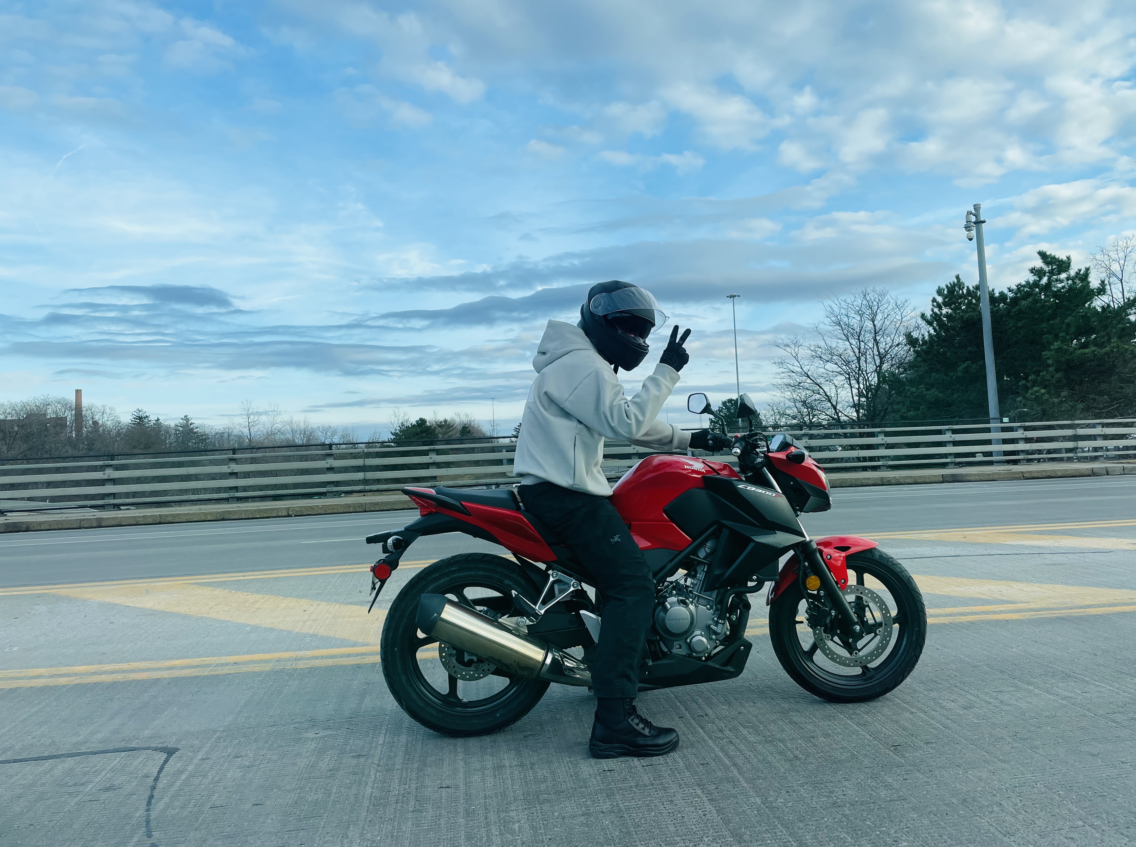 Haydon Yang and his motrocycle